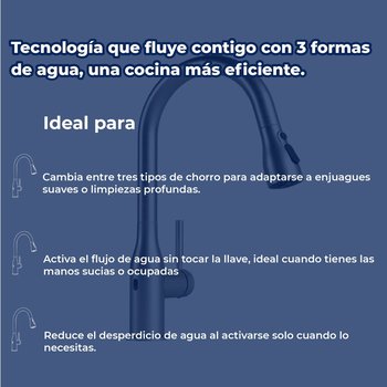 Llave Monomando de fregadero electrónico sensor Practika Helvex