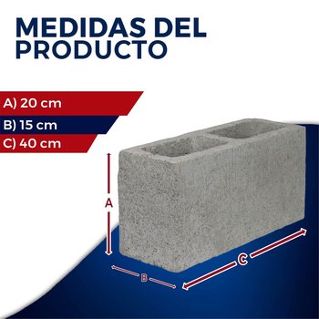 Block Doble Losa 15 x 20 x 40 cm