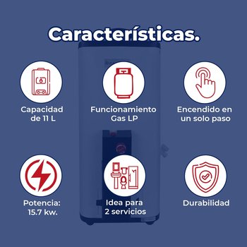 Calentador Paso 11 L Calorex Poderus 2 Servicios Gas LP