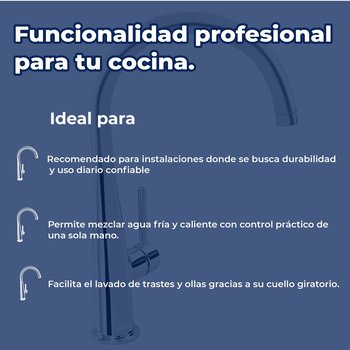 Llave Monomando Para Fregadero Doria Helvex E-310