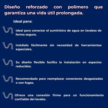 Conector Maxiflex Para Lavabo Fluidmaster 1/2X1/2X40 CM