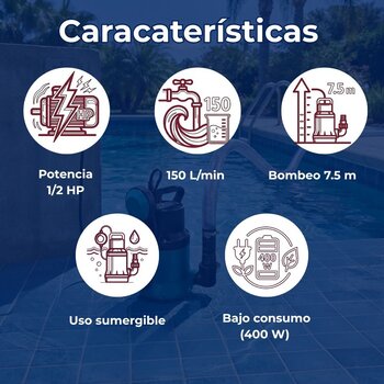 Bomba Sumergible ½ Hp 110V Rotoplas Para Instalación Hidráulica