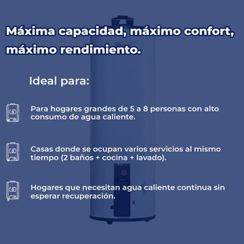 Calentador de Depósito Calorex Maximus 200 L Gas LP