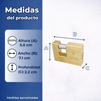 Candado Cortina Phillips núm 9 Latón Macizo