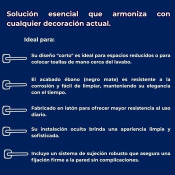 Toallero Sencillo Para WC Piazza Ébano Helvex PIA-109-EB
