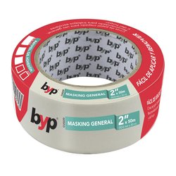 Cinta Masking Tape marca Byp 50 mm 2 pulg 50 m
