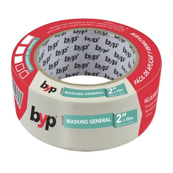 Cinta Masking Tape marca Byp 50 mm 2 pulg 50 m