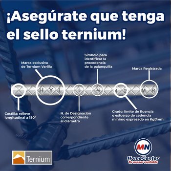 Varilla Recta Ternium #4 1/2X12 M AR-42