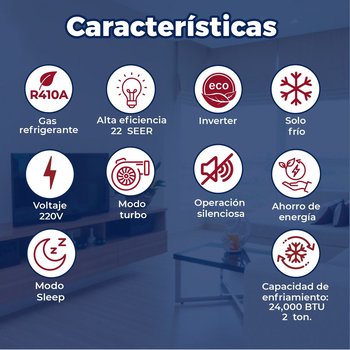 Minisplit Inverter Magnum 22 2 Ton Solo Frío