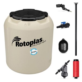 Tinaco Rotoplas Plus Beige 450 L c/herrajes y Filtro 98 X 87