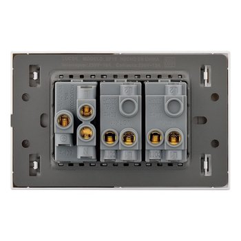 Placa 2 Apagadores Sencillos 1 Contacto Lucek Flat Blanco