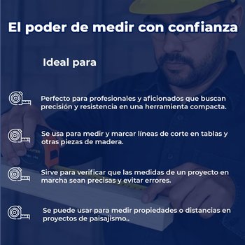 Cinta de Medir Flexómetro Gripper Anti Impacto 10 M 32 MM Truper