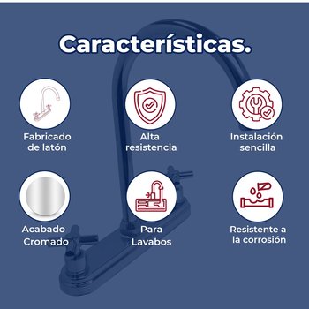 Llave Mezcladora 8" al Piso Para Fregadero Con Cubierta Rugo 8BM