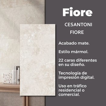 Piso Fiore Tipo Mármol Cesantoni 45x90 cm Rectificado