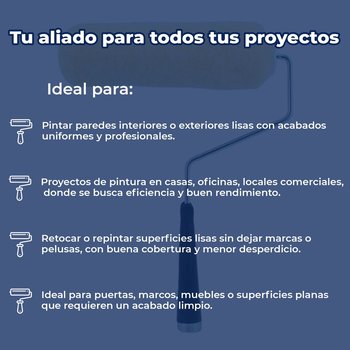 Rodillo de uso profesional para superficies lisas BYP 3/8 pulg