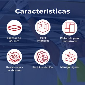 Plafón Texturey Toledo 3/8 pulg 61 cm x 122 cm