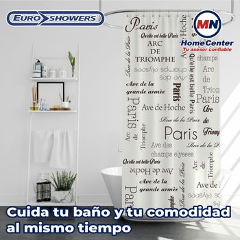 Cortina Para Baño 180x180 cm Poliéster Niza Euroshowers