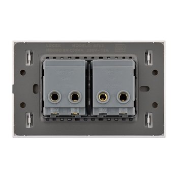 Placa 2 Apagadores Sencillos Lucek Flat Negro