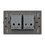Placa 2 Apagadores Sencillos Lucek Flat Negro