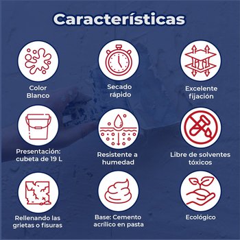 Cemento Plástico Acrílico Plasticril Protexa 19 Lt Blanco