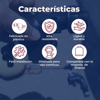 Válvula Tinaco Llenado Plástico Alta Resistencia ½ pulg Rotoplas