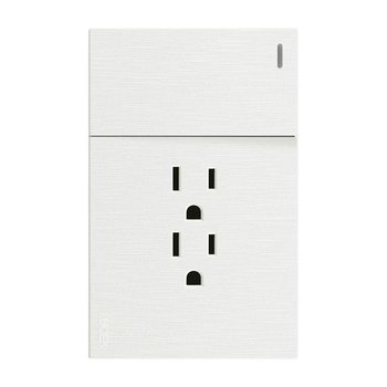 Placa 1 Apagador Sencillo 2 Contactos Lucek Flat Blanco