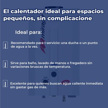 Calentador Paso Mirage 6 L Gas Natural y Kit de Instalación