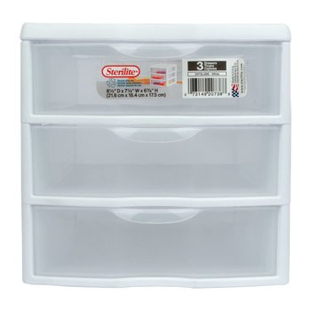 Cajonera Plástica Pequeña 3 Cajones 21X18X17cm Transparente