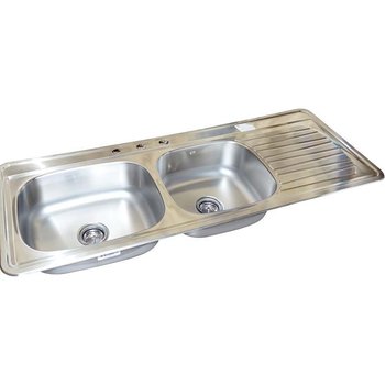 Fregadero marca Eb Técnica 144 x 54 cm 2 Tinas 1 Escurridor