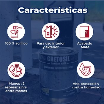 Sellador Acrílico Mate 950 ML Cretosil para Superficies Cantera