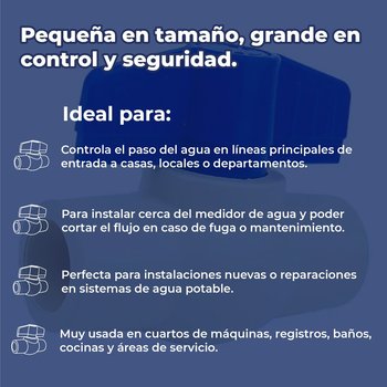 Válvula de Esfera CPVC 13 MM 1/2 Para Sistemas de Agua