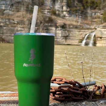 Vaso térmico verde con popote 28oz