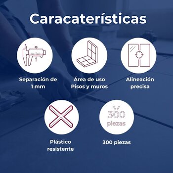 Separador Para Piso Reptools 1MM Tipo Cruceta Bolsa de 300 Pieza