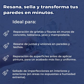 Resanador Grietas Cemento Acrílico Plasticril Blanco 4l