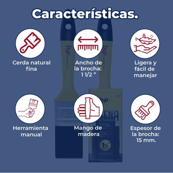 Brocha Byp de cerda natural La Buena 1½” pulgada