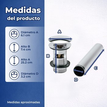Contra de Push para Lavabo con rebosadero Helvex TH-06