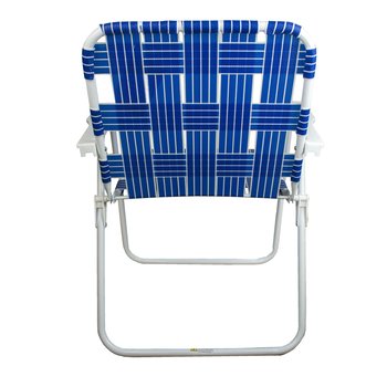 Silla compacta plegable p/jardin o camping blanco y azul
