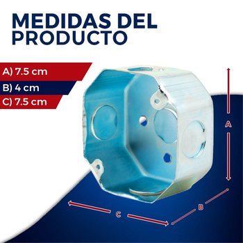 Caja octagonal galvanizada 3X3 reforzada
