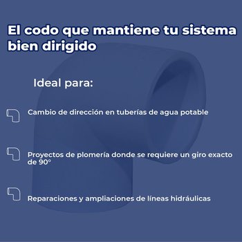 Codo PVC Hidráulico Cedula 40 90 x 25 mm