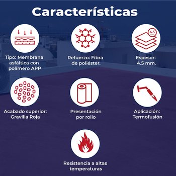 Impermeabilizante Prefabricado APP Chovatek 4.5 FP Rojo