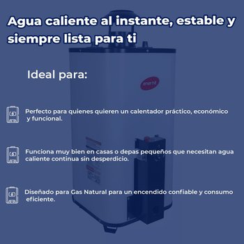 Calentador de Paso Iusa Enerhit Rápida Recuperación Gas LP 7 L