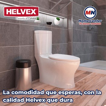Sanitario WC dos piezas Miura Alargado Helvex 4.8 L