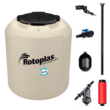 Tinaco Rotoplas Plus Beige 1100 L c/herrajes y Filtro