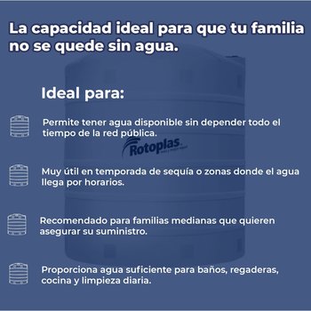 Tanque Agua Rotoplas Estándar Blanco 2500 L