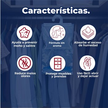 Bolsa Colgante Absorbente de Humedad 3 x 15.9 OZ Sin Aroma