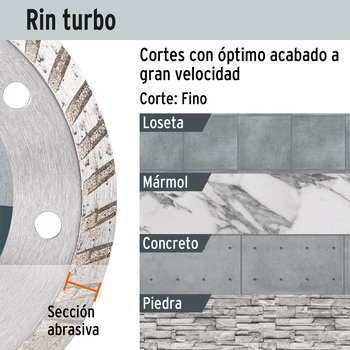 Disco Diamante Truper Rin Turbo 4 pulg