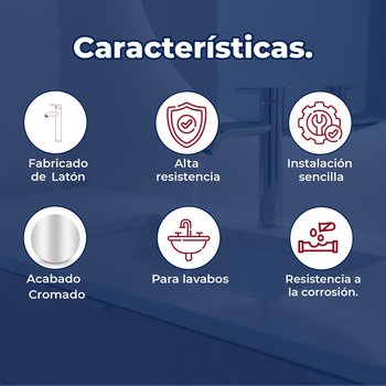 Llave Mezcladora Alta Para Lavabo Rugo Maneral Palanca 24MTL