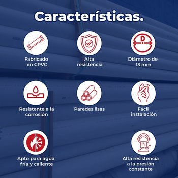 Tubo CPVC 13 mm 1/2 (6 mts)