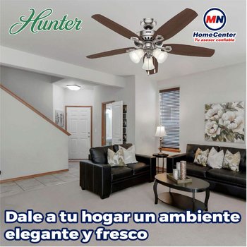Ventilador Buider Plus 52 pulg Niquel Cepillado Hunter