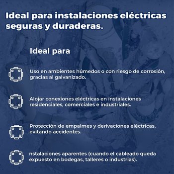 Caja octagonal galvanizada 3X3 reforzada